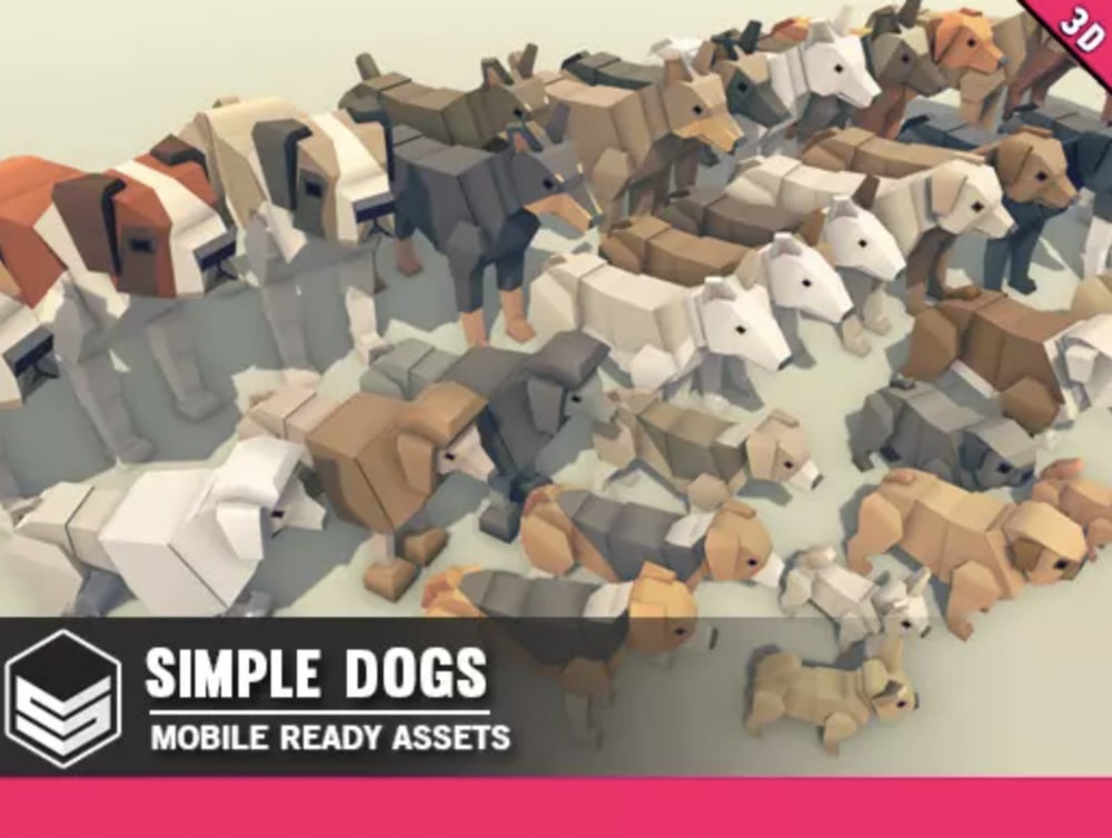 low poly dogs