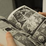 Traditional printed manga in black and white